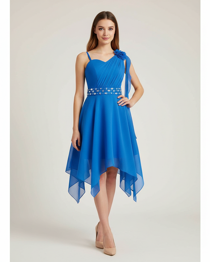Hellblaues Jugendweihe Kleid Halter Chiffon Kinder - Ansicht 1