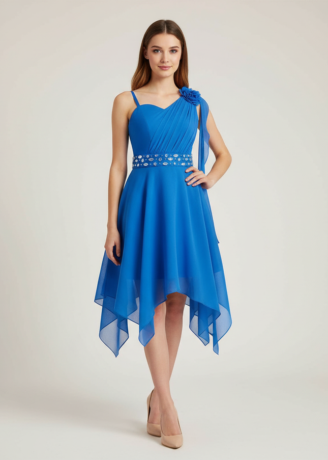 Hellblaues Jugendweihe Kleid Halter Chiffon Kinder - Ansicht 1