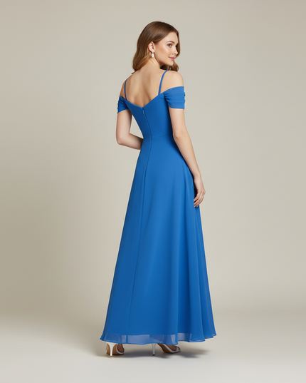 Hellblaues Jugendweihe Kleid Off Shoulder Chiffon Kinder - Ansicht 2