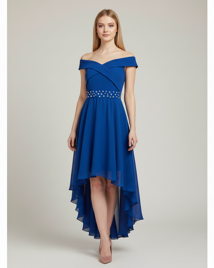 Hellblaues Jugendweihe Kleid Off Shoulder Kinder - Ansicht 5