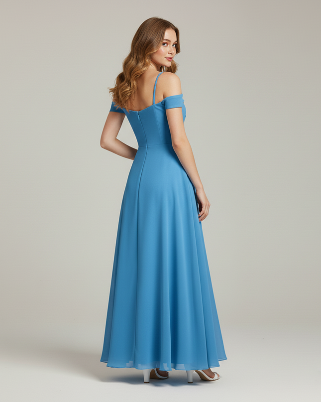 Hellblaues Jugendweihe Kleid Prom Off Shoulder Lang - Ansicht 2