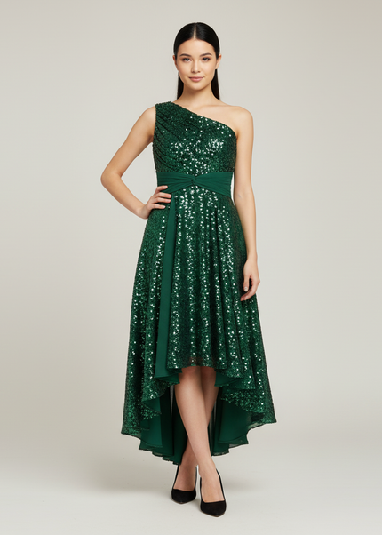 Jugendweihe Kleid Armeegruen Sequin Kinder - Ansicht 1