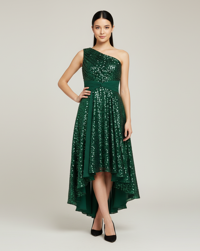 Jugendweihe Kleid Armeegruen Sequin Kinder - Ansicht 1