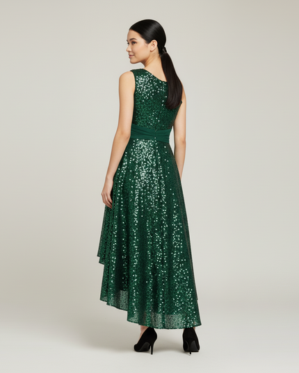 Jugendweihe Kleid Armeegruen Sequin Kinder - Ansicht 2