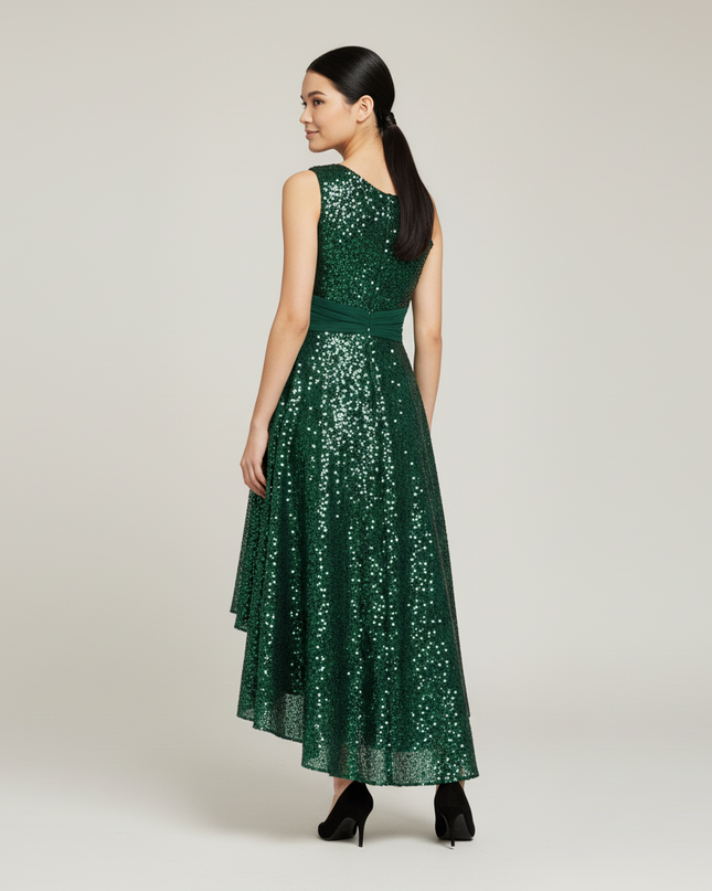 Jugendweihe Kleid Armeegruen Sequin Kinder - Ansicht 2