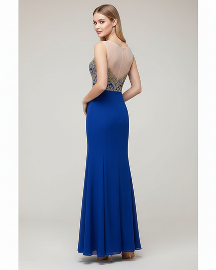 Jugendweihe Kleid Blau Gold Meerjungfrau Spitze - Ansicht 2