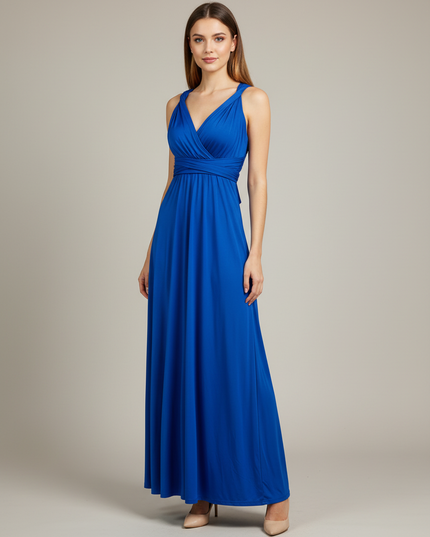 Jugendweihe Kleid Blau Lang Maxi Hellblau Wickelkleid - Ansicht 1