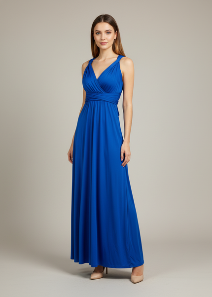 Jugendweihe Kleid Blau Lang Maxi Hellblau Wickelkleid - Ansicht 1