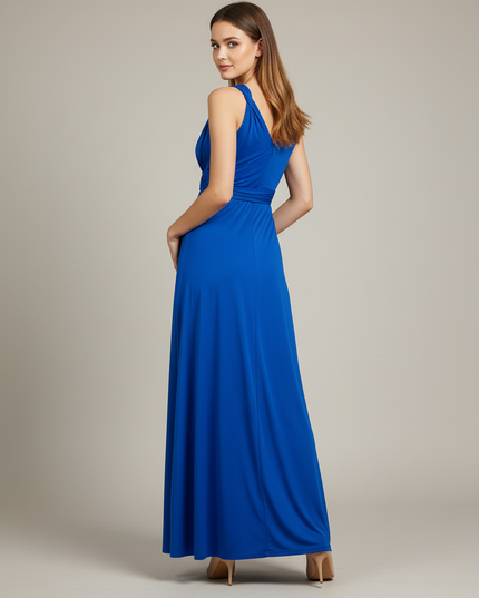 Jugendweihe Kleid Blau Lang Maxi Hellblau Wickelkleid - Ansicht 2