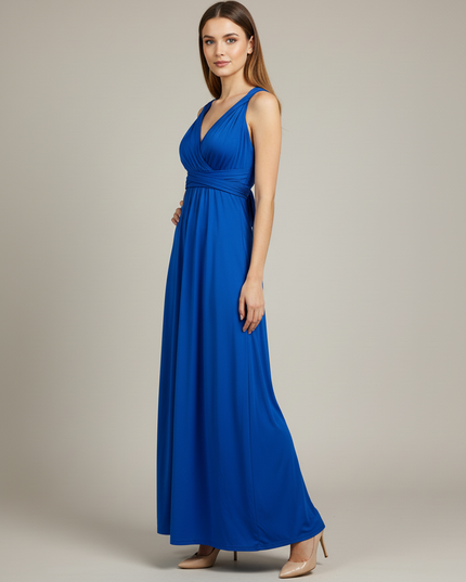 Jugendweihe Kleid Blau Lang Maxi Hellblau Wickelkleid - Ansicht 3
