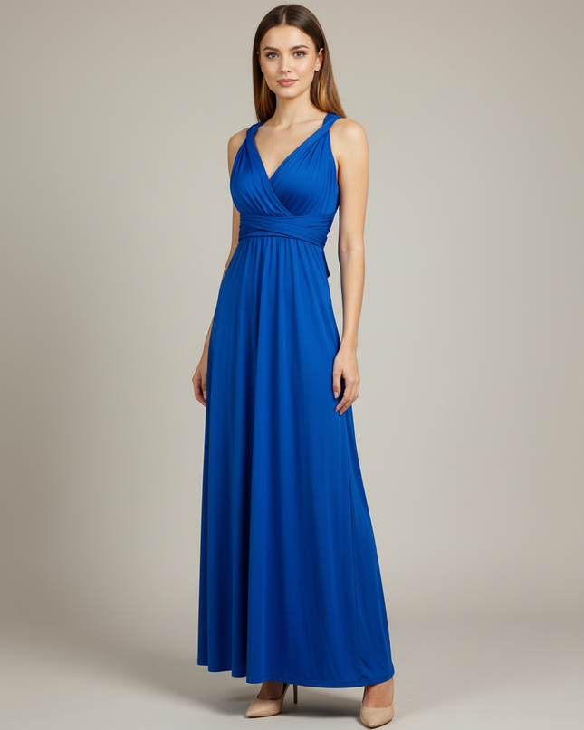 Jugendweihe Kleid Blau Lang Maxi Hellblau Wickelkleid - Ansicht 5