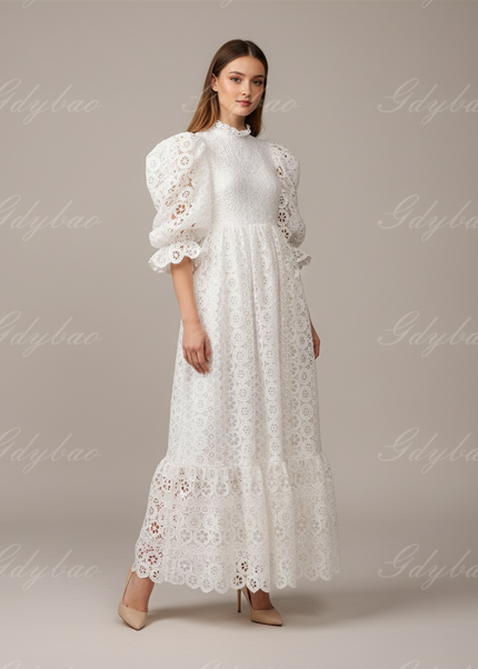 Jugendweihe Kleid Blumenmaedchen Puffaermel Glitzer Kinder - Ansicht 1