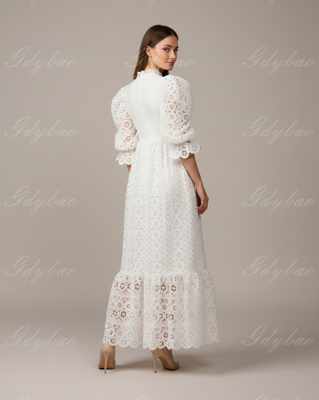Jugendweihe Kleid Blumenmaedchen Puffaermel Glitzer Kinder - Ansicht 2