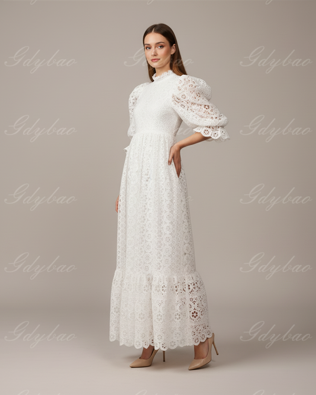 Jugendweihe Kleid Blumenmaedchen Puffaermel Glitzer Kinder - Ansicht 3