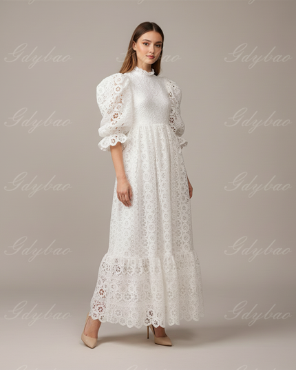 Jugendweihe Kleid Blumenmaedchen Puffaermel Glitzer Kinder - Ansicht 5