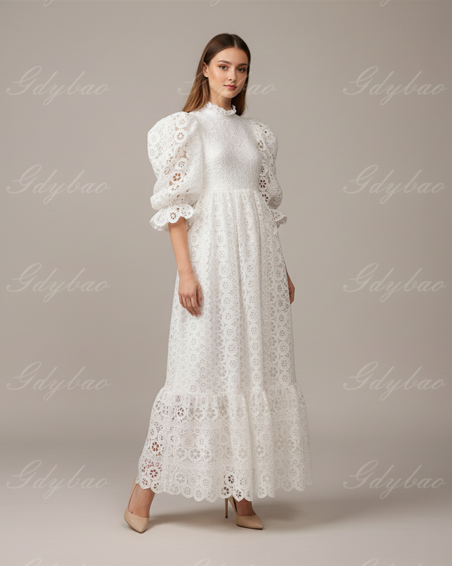 Jugendweihe Kleid Blumenmaedchen Puffaermel Glitzer Kinder - Ansicht 5