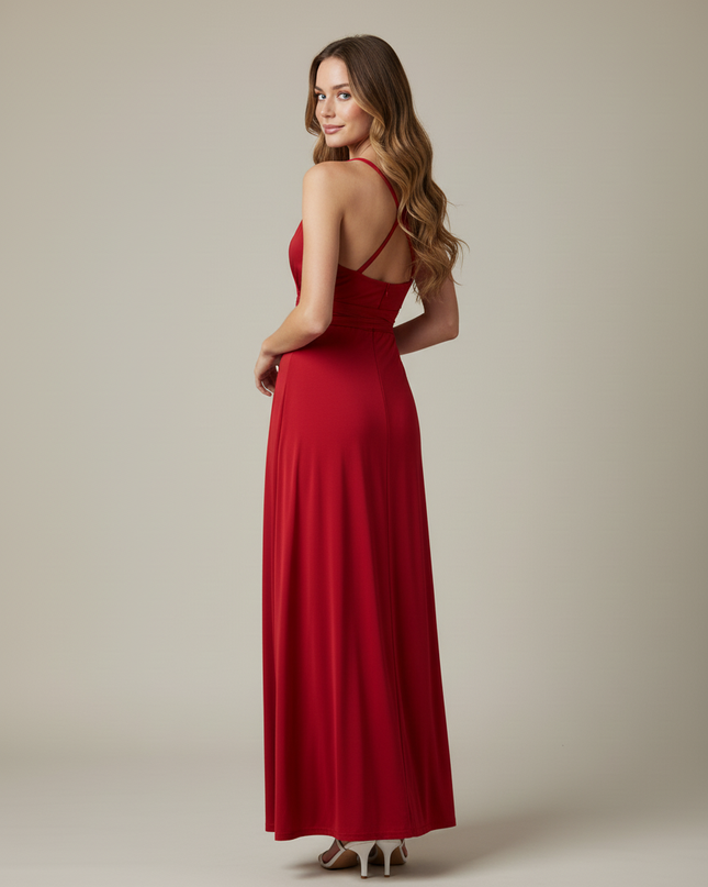 Jugendweihe Kleid Bordeaux Rot Multiway | Bodenlang - Ansicht 2