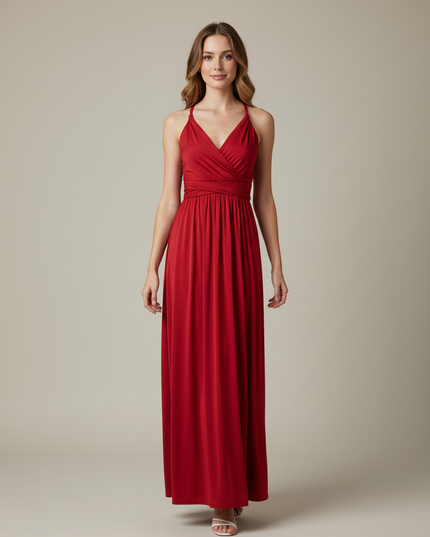 Jugendweihe Kleid Bordeaux Rot Multiway | Bodenlang - Ansicht 5