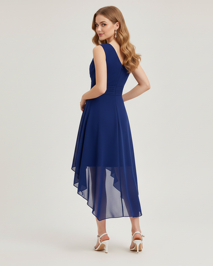 Jugendweihe Kleid Dunkelblau Asymmetrisch Kinder - Ansicht 2