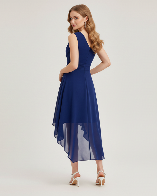 Jugendweihe Kleid Dunkelblau Asymmetrisch Kinder - Ansicht 2