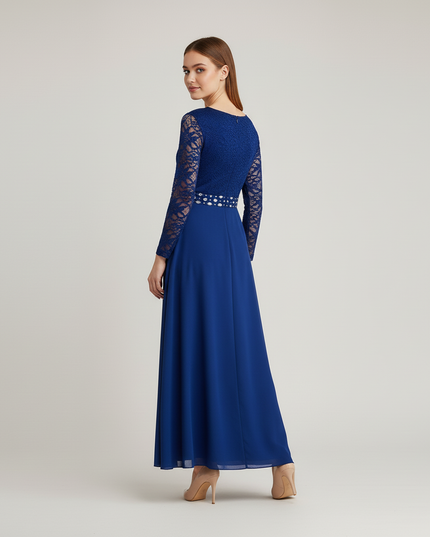 Jugendweihe Kleid Dunkelblau Blumenkind-Kleid - Ansicht 2