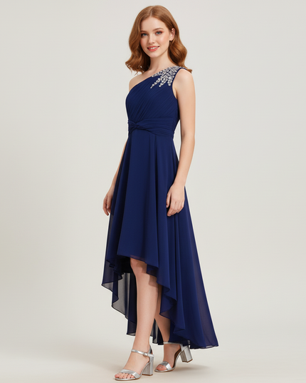 Jugendweihe Kleid Dunkelblau Chiffon Kinder Festlich - Ansicht 1