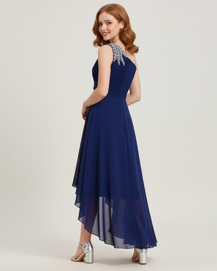Jugendweihe Kleid Dunkelblau Chiffon Kinder Festlich - Ansicht 2