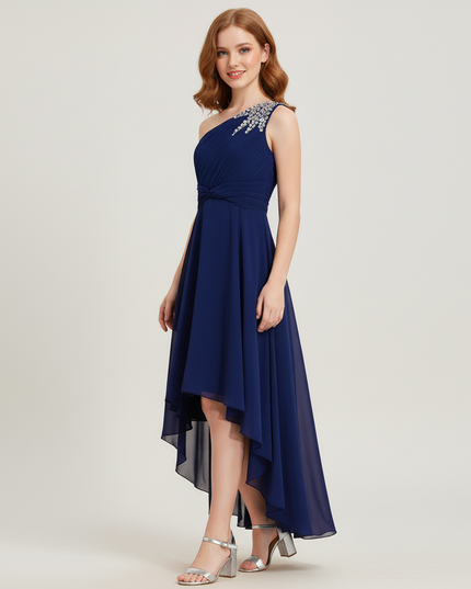 Jugendweihe Kleid Dunkelblau Chiffon Kinder Festlich - Ansicht 5