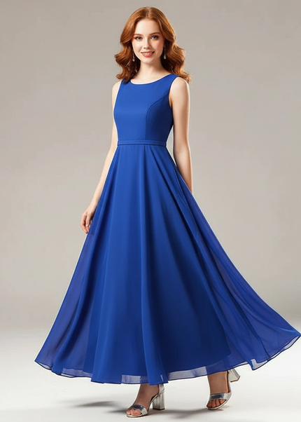 Jugendweihe Kleid Dunkelblau Glitzer Kinder | Chiffon - Ansicht 1