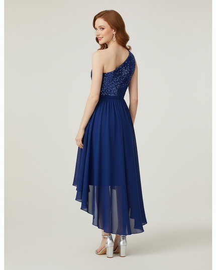 Jugendweihe Kleid Dunkelblau Glitzer Pailletten - Ansicht 2