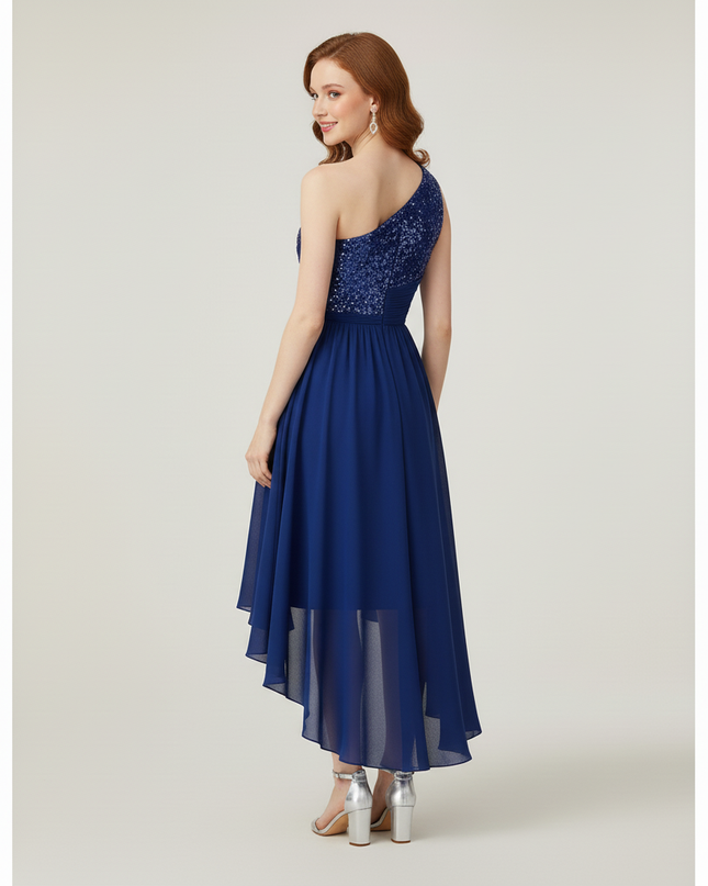 Jugendweihe Kleid Dunkelblau Glitzer Pailletten - Ansicht 2