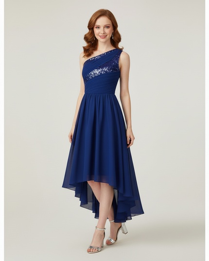 Jugendweihe Kleid Dunkelblau Glitzer Pailletten - Ansicht 3