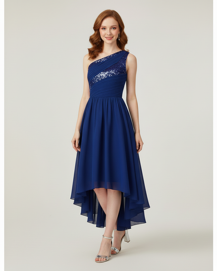 Jugendweihe Kleid Dunkelblau Glitzer Pailletten - Ansicht 5