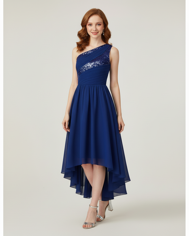 Jugendweihe Kleid Dunkelblau Glitzer Pailletten - Ansicht 5