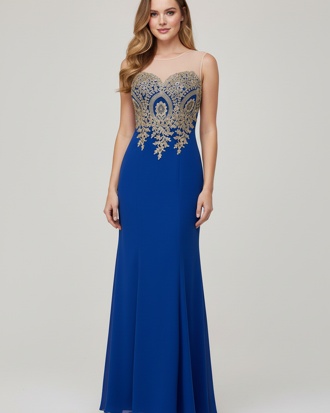 Jugendweihe Kleid Dunkelblau Rueckenfrei Spitze Meerjungfrau - Ansicht 5