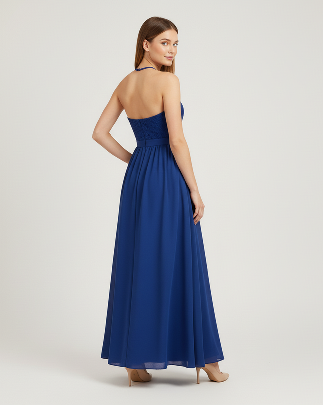 Jugendweihe Kleid Dunkelblau Spitze Halter Kinder - Ansicht 2