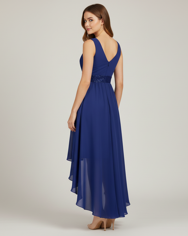 Jugendweihe Kleid Dunkelblau Spitze Lang Navy A-Linie - Ansicht 2