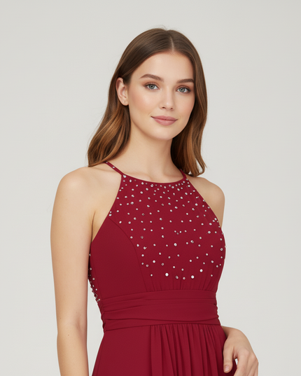 Jugendweihe Kleid Dunkelrot Lang Maedchen | Festlich - Ansicht 4