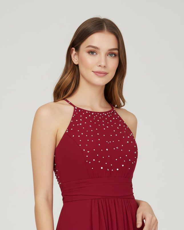 Jugendweihe Kleid Dunkelrot Lang Maedchen | Festlich - Ansicht 4