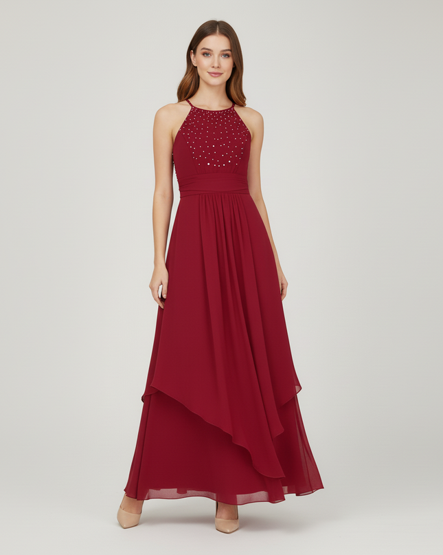 Jugendweihe Kleid Dunkelrot Lang Maedchen | Festlich - Ansicht 5