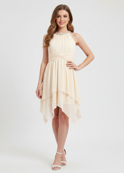Jugendweihe Kleid Elfenbein Halter Neckholder | Festkleid - Ansicht 1