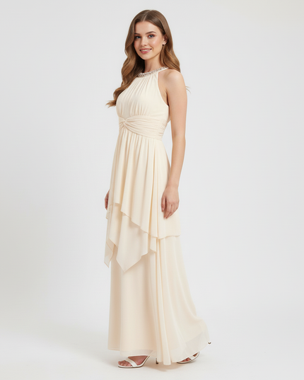 Jugendweihe Kleid Elfenbein Halter Neckholder | Festkleid - Ansicht 3