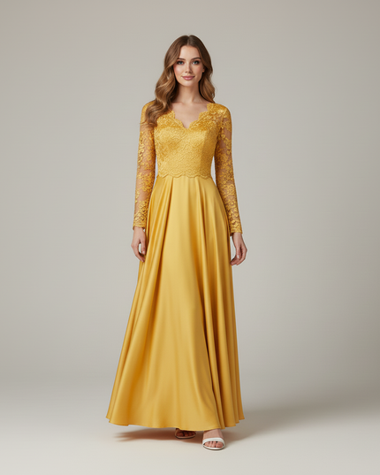 Jugendweihe kleid gelb kurz applikationen teenager Festkleid - Ansicht 5