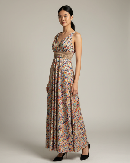 Jugendweihe Kleid Glitzer Braun | Elegantes Maxi - Ansicht 1