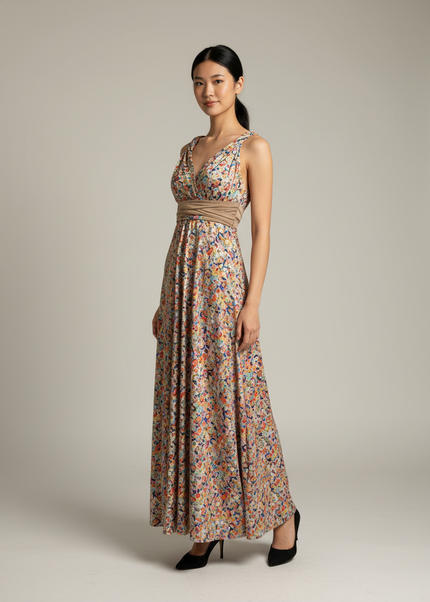 Jugendweihe Kleid Glitzer Braun | Elegantes Maxi - Ansicht 1