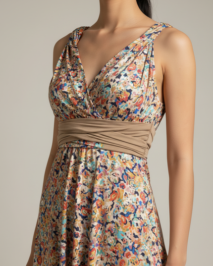 Jugendweihe Kleid Glitzer Braun | Elegantes Maxi - Ansicht 4