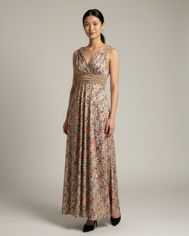 Jugendweihe Kleid Glitzer Braun | Elegantes Maxi - Ansicht 5