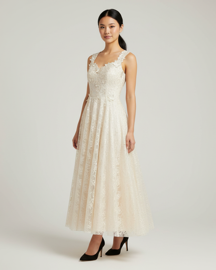 Jugendweihe Kleid Glitzer Champagner Festlich - Abendkleid - Ansicht 1
