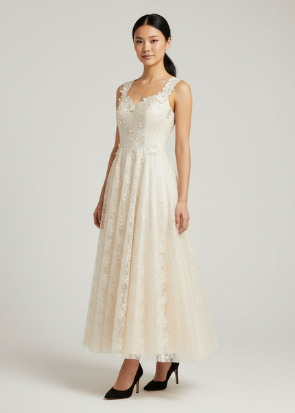 Jugendweihe Kleid Glitzer Champagner Festlich - Abendkleid - Ansicht 1
