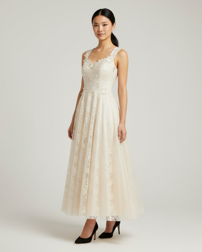 Jugendweihe Kleid Glitzer Champagner Festlich - Abendkleid - Ansicht 1